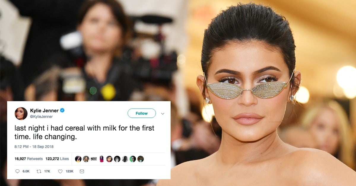 Kylie Jenner Eats Cereal With Milk For the First Time PS Celebrity