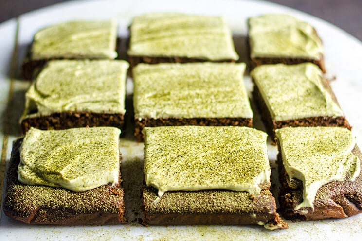 Matcha Brownies With Green Tea Frosting