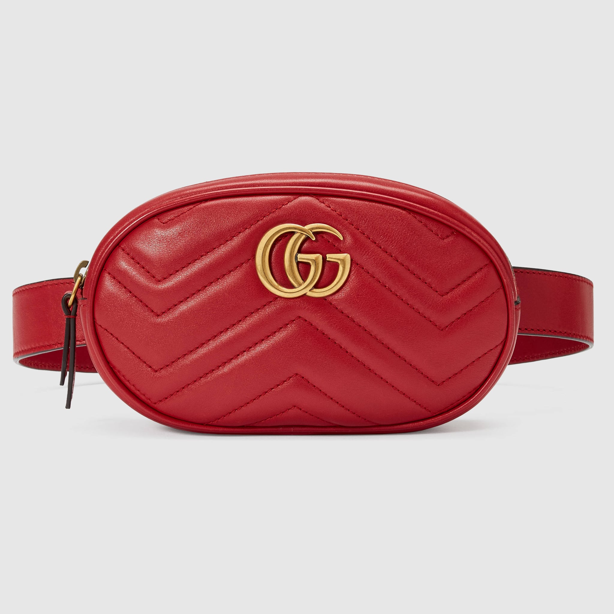 red gucci fanny pack with writing