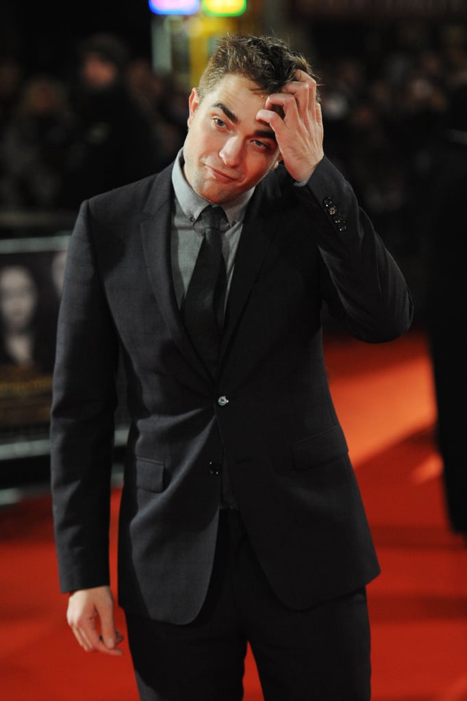 He ran his hand through his locks during the UK premiere of Breaking Dawn Part 2 in November 2012.