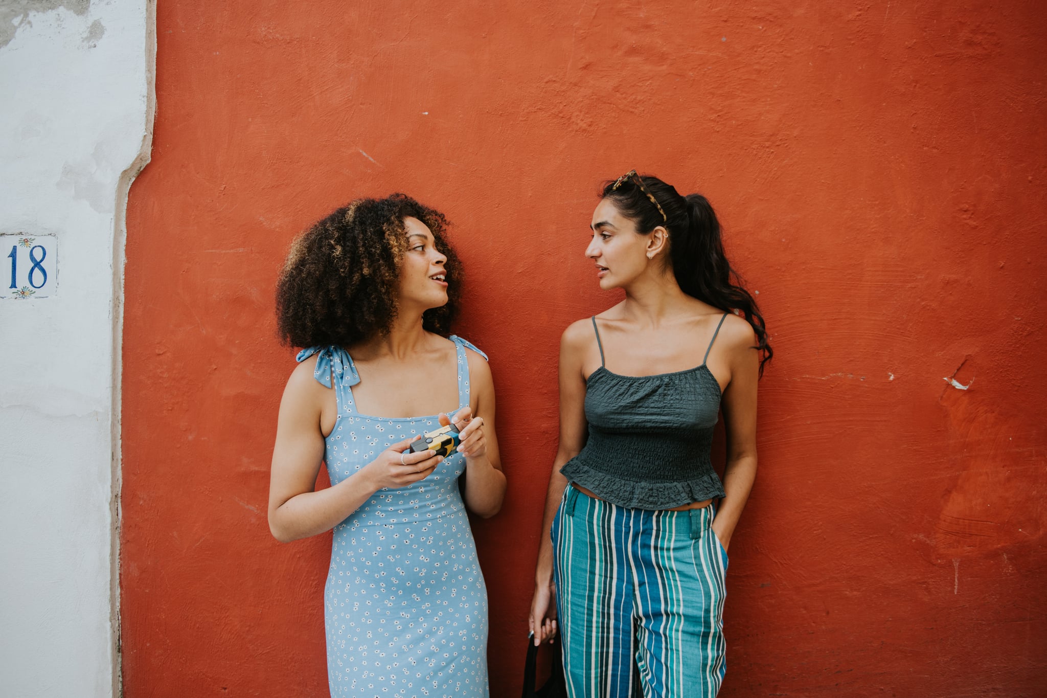 two friends talking