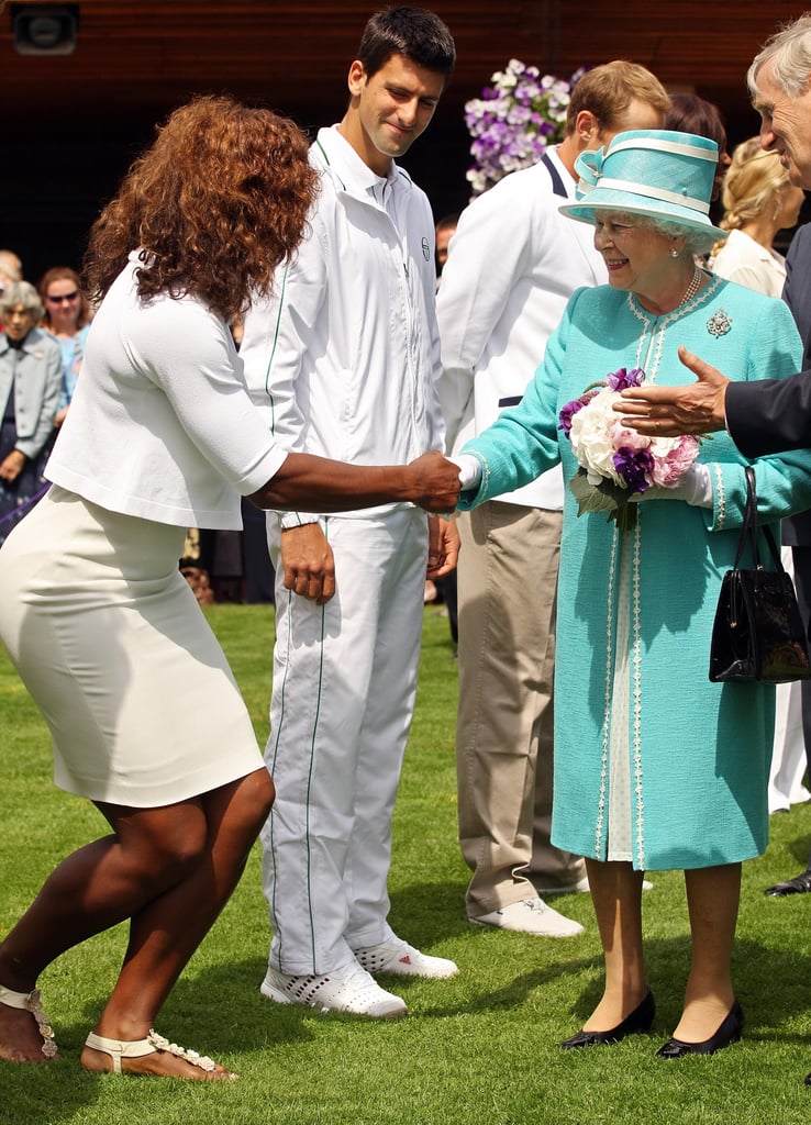 Serena Williams met Queen Elizabeth II in June 2010 at Wimbledon in London.