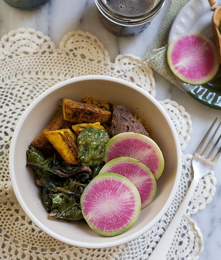 Spanish Brown Rice With Plantains, Swiss Chard, and Black Beans