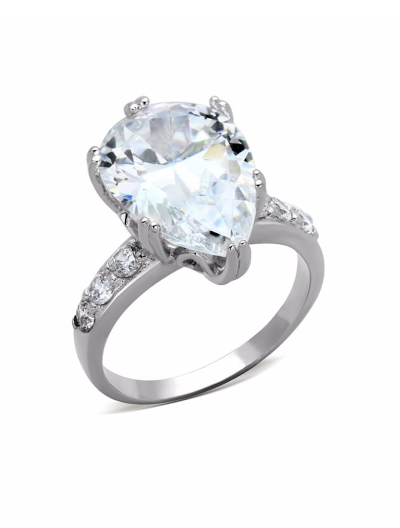 Michela Silvertone Zirconia Stone Ring