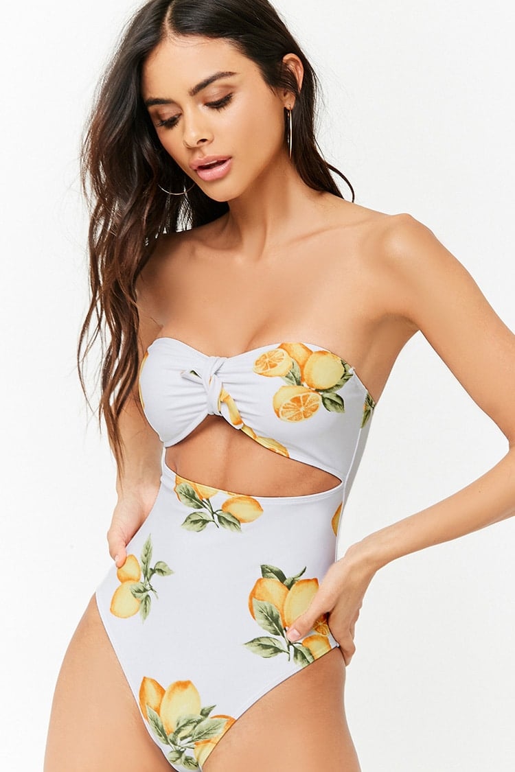 Forever 21 Cutout Lemon One-Piece Swimsuit