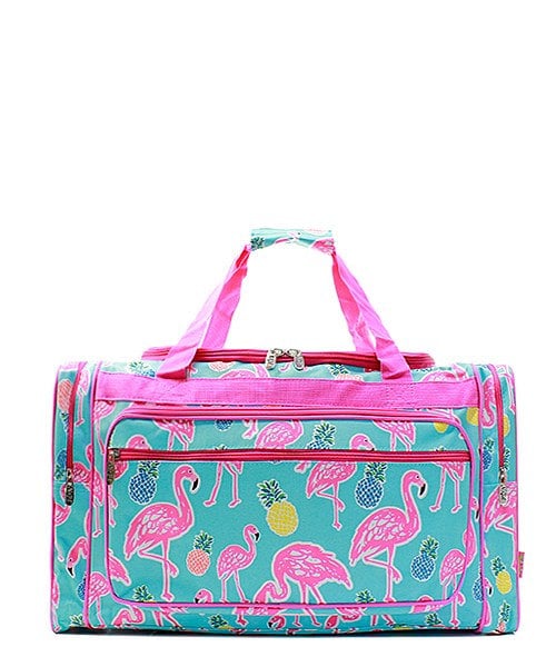 Pink Flamingo Print Duffle