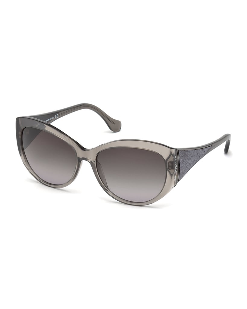 Balenciaga Printed-Leather-Temple Sunglasses ($450)