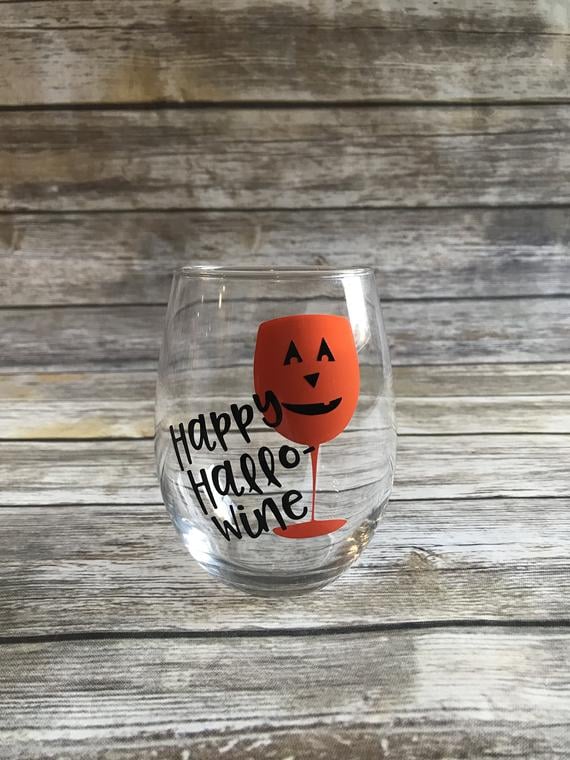Happy Hallo-Wine Wine Glass