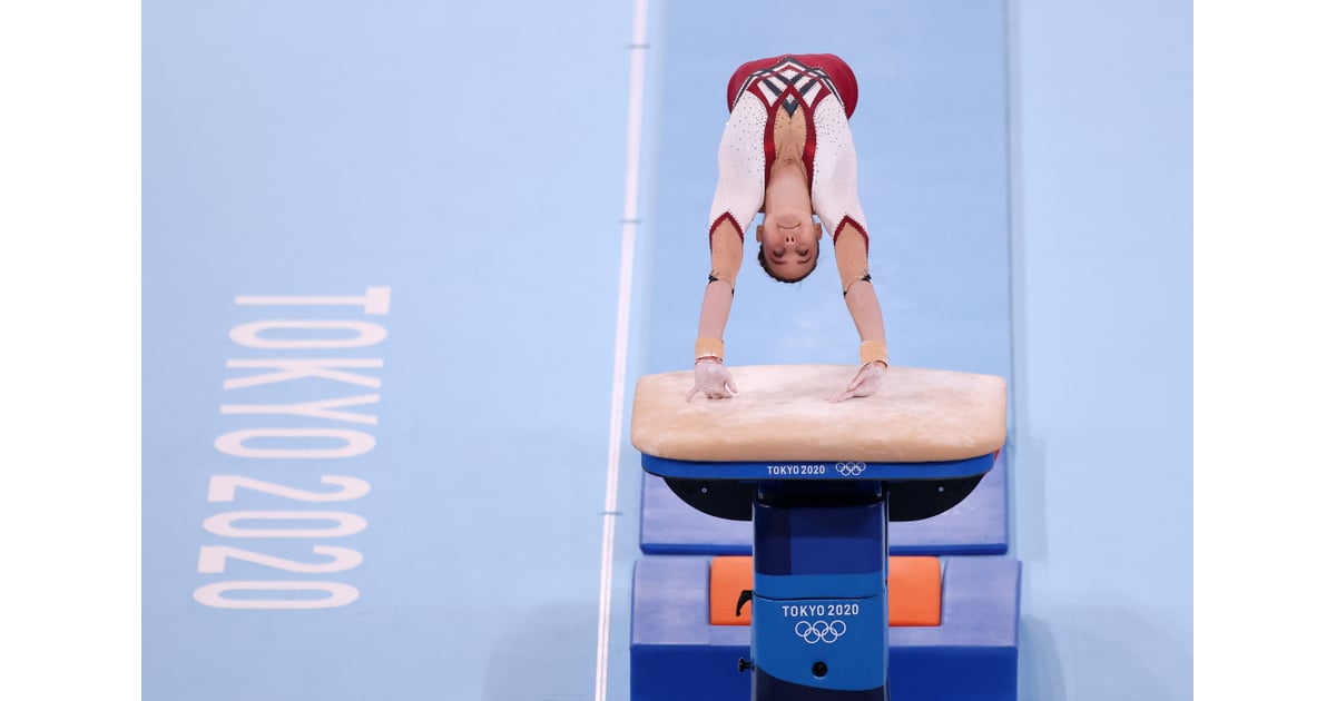 German Gymnast Sarah Voss Wears a Unitard on Vault During Women's Tokyo