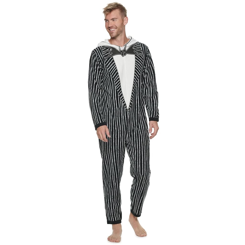 Men's "The Nightmare Before Christmas" Jack Skellington Hooded Union Suit