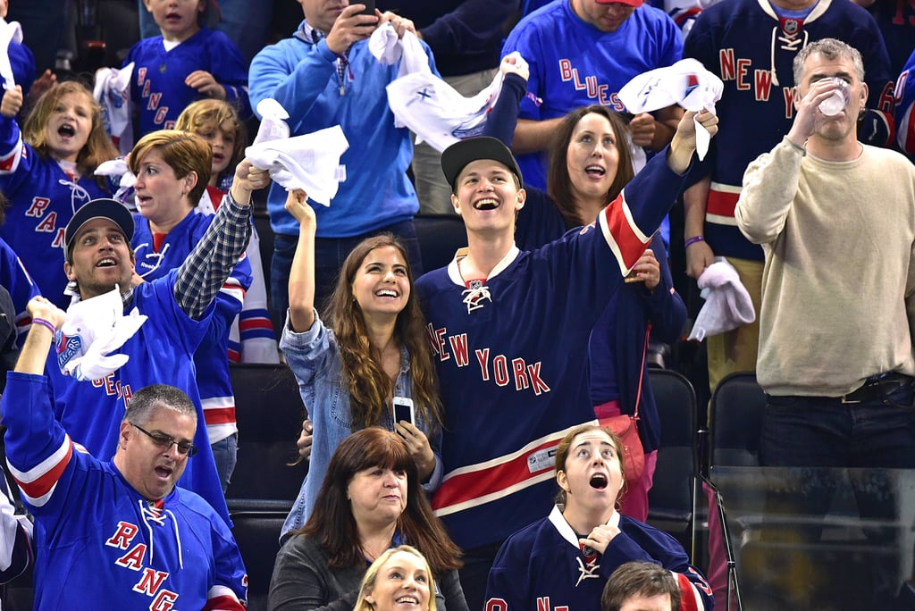 Ansel Elgort Kisses Girlfriend at Hockey Game | Pictures