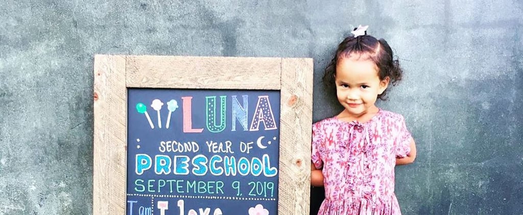 Chrissy Teigen Made the Cutest Chalkboard For Luna's First Day of School!