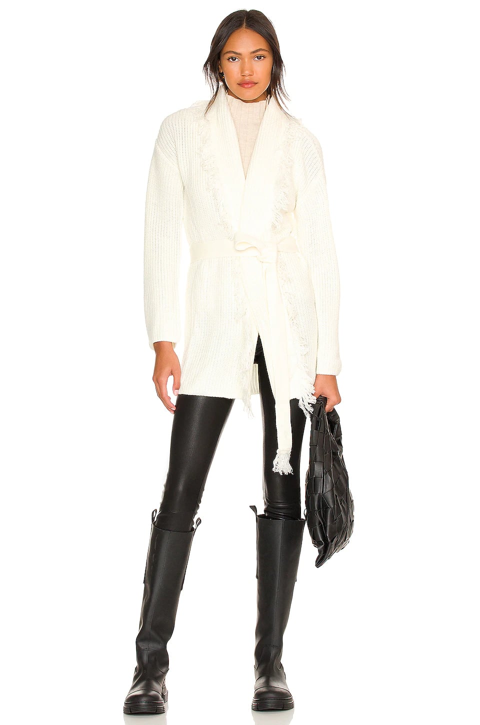 One Grey Day Gerri Wrap Cardigan in Ivory J Lo Looks Like She
