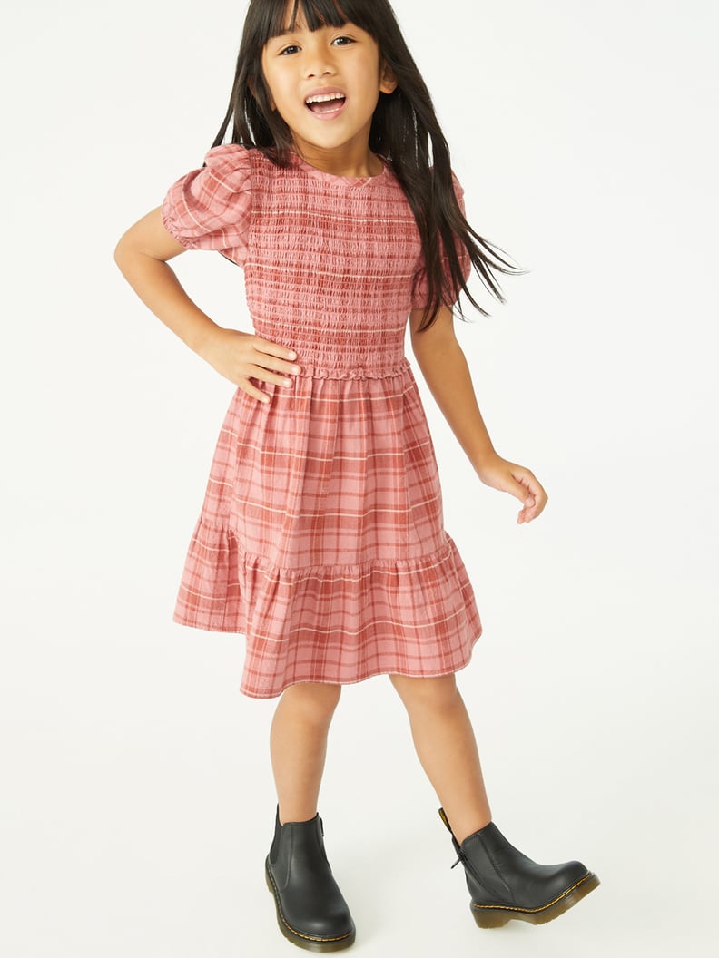 Free Assembly Smocked Dress with Puff Sleeves, Sizes 4-18