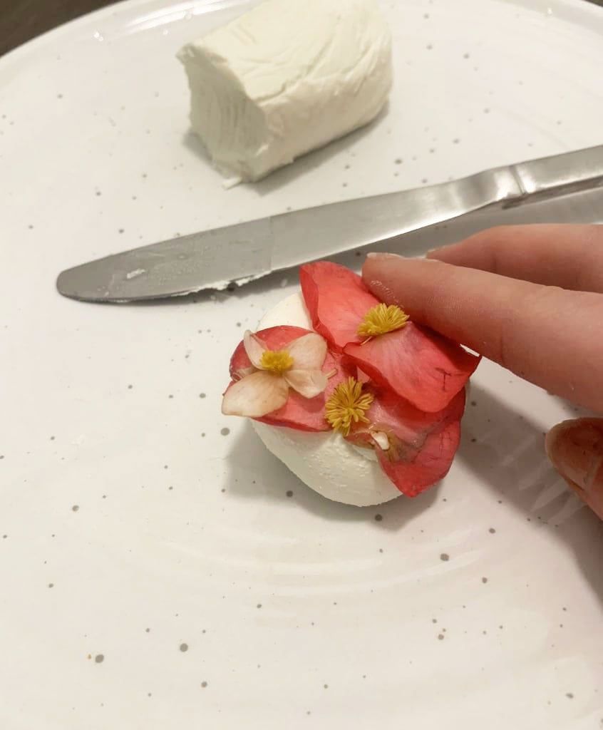 How to Make Edible Flower Goat Cheese