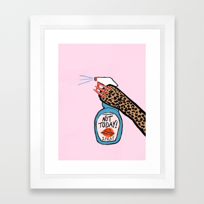 Society6 Not Today Spray Framed Art Print by Theebouffants