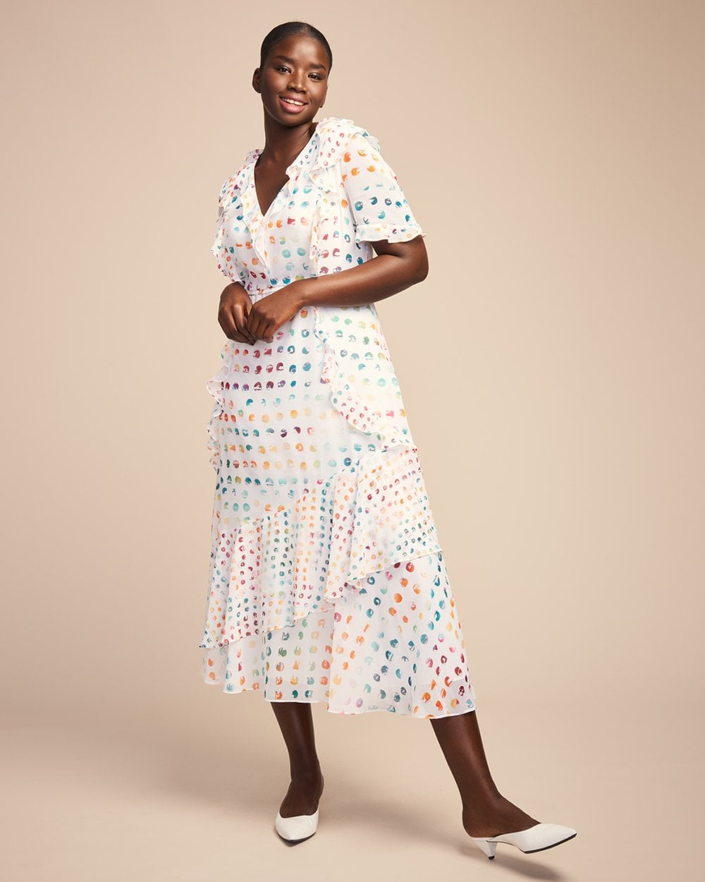 monique lhuillier polka dot dress