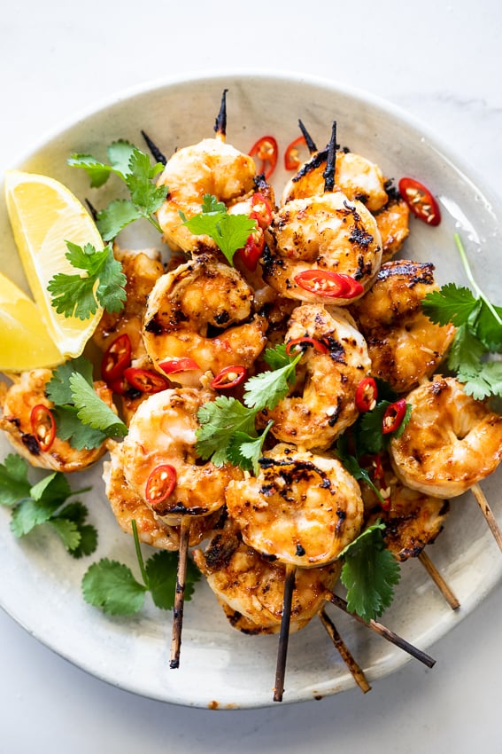 Shrimp Garlic Skewers