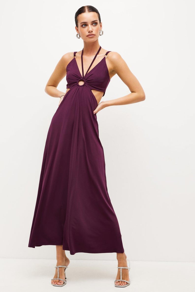 An Asymmetrical Petite Dress: Karen Millen Petite Jersey Crepe Maxi Dress