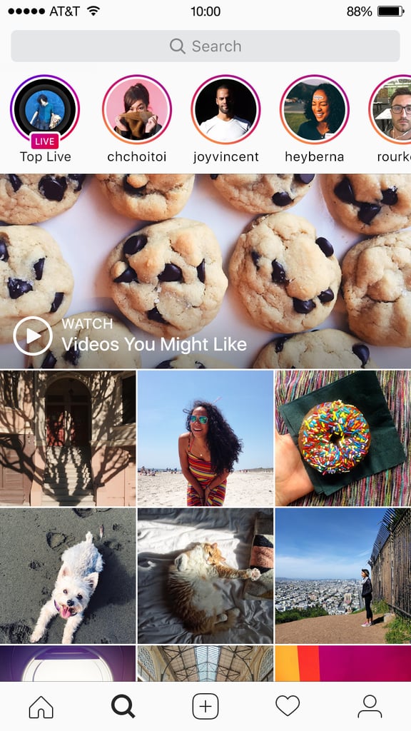 You'll also see who's live at the top of the search page.