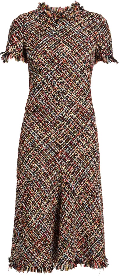 Alexander McQueen Fringed-Edge Tweed Dress