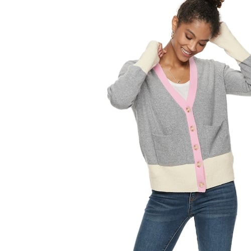 POPSUGAR at Kohl's Collection Colorblock Cardigan Sweater