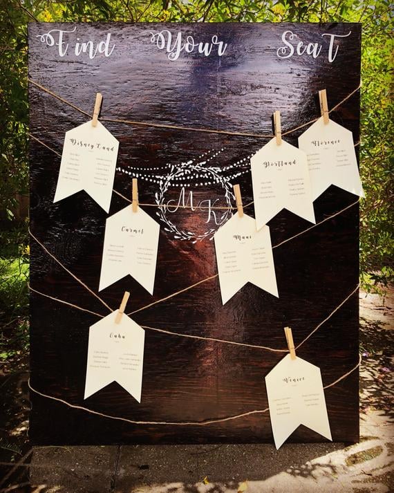 Wood Wedding Seating Chart