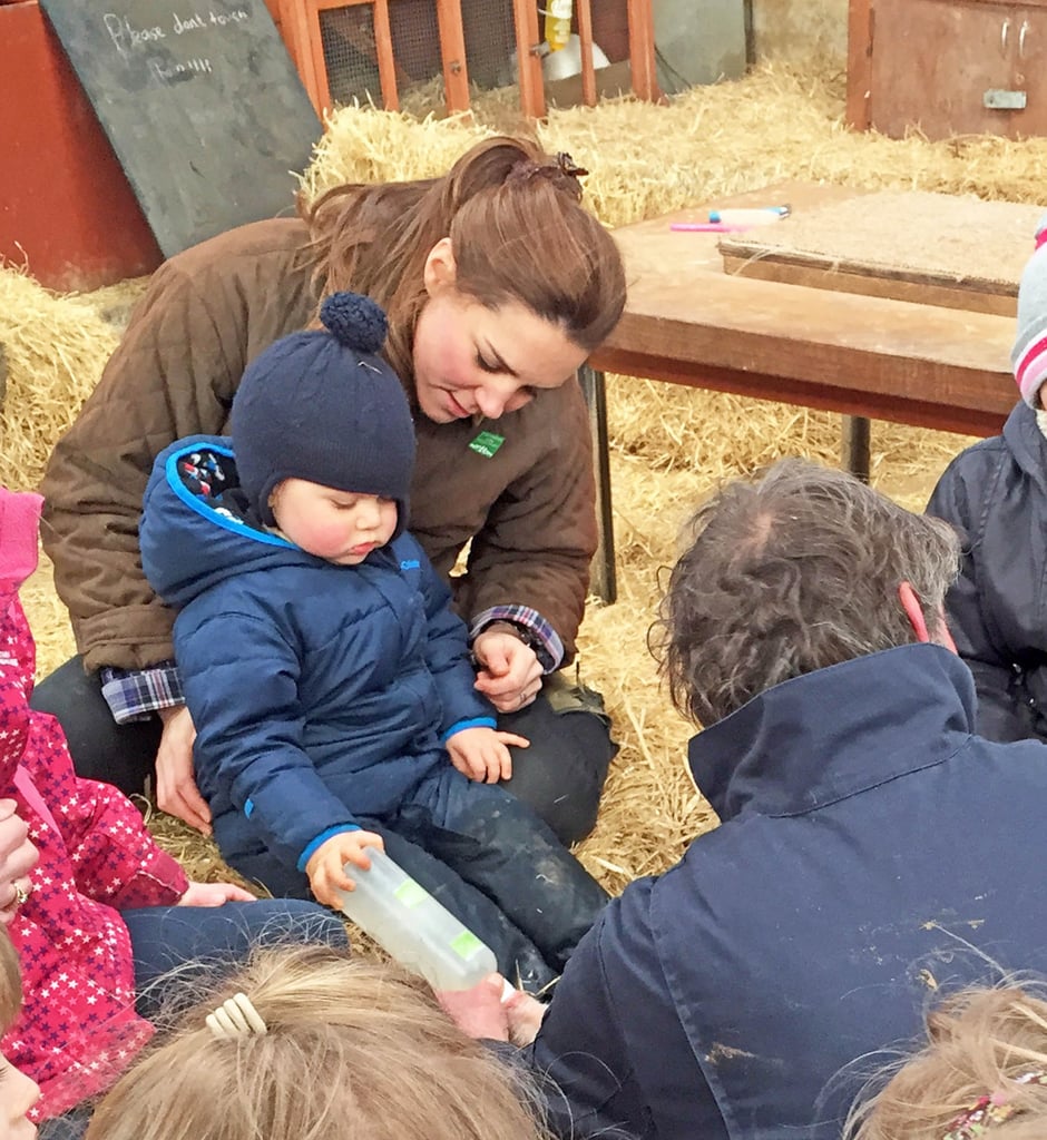 Kate Middleton and Prince George at the Petting Zoo Pictures