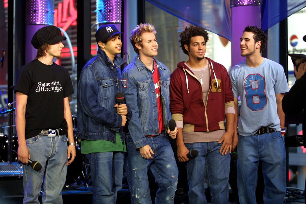 The boy band O-Town visited TRL in NYC in 2001.