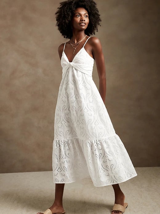 Banana Republic Eyelit Twist Midi Dress