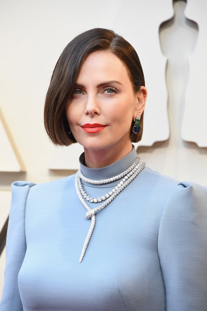 Charlize Therons Brown Hair At The 2019 Oscars Popsugar Beauty Photo 14 