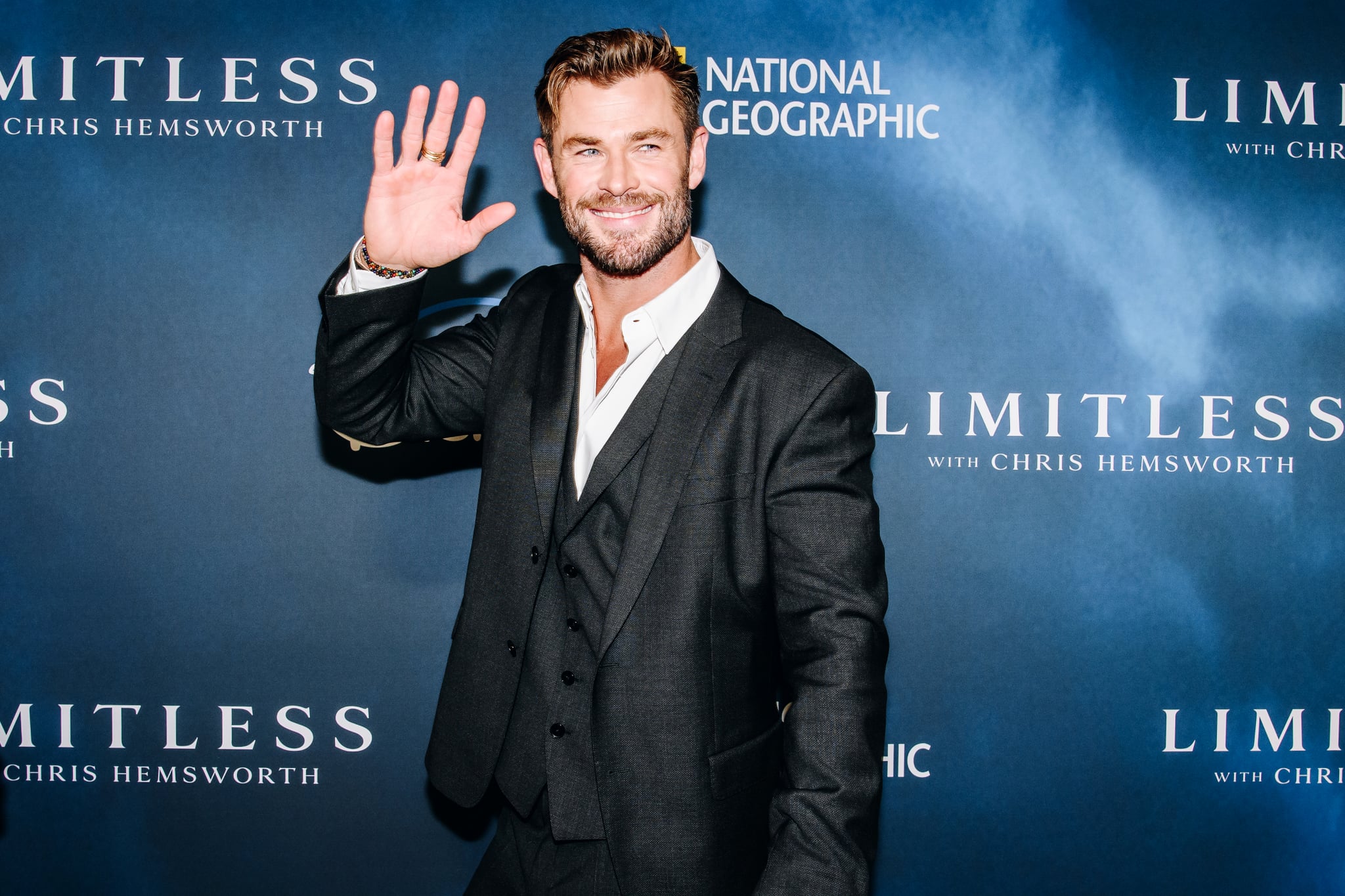 Chris Hemsworth at the red carpet event for National Geographic's documentary series, 