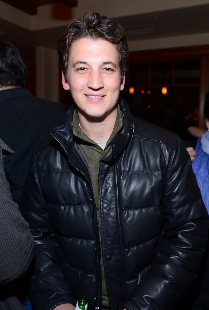 Miles Teller bundled up in a down jacket on Saturday.