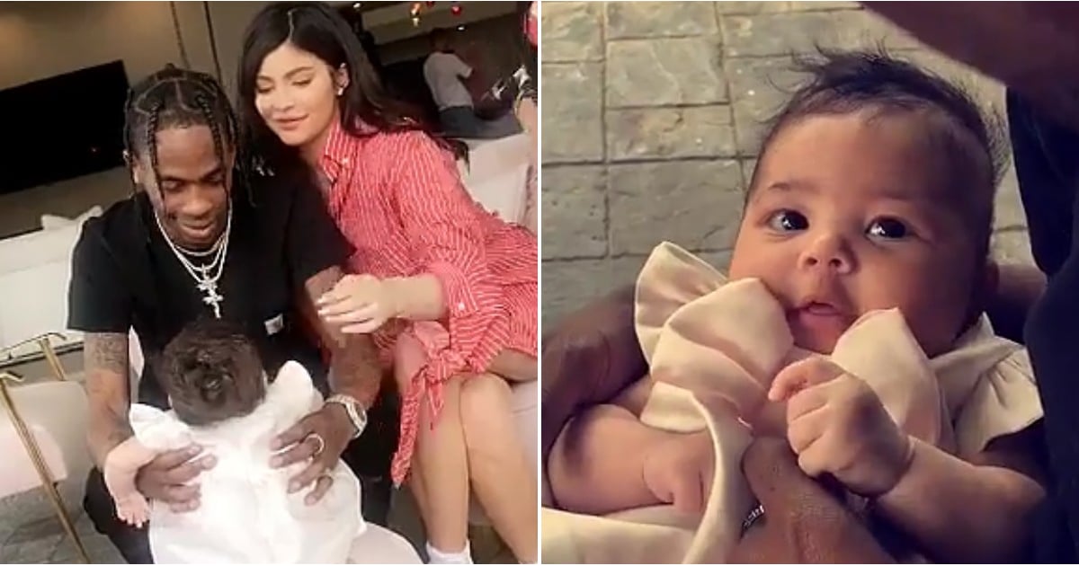 Travis Scott with wife Kylie Jenner and newborn baby Stormi