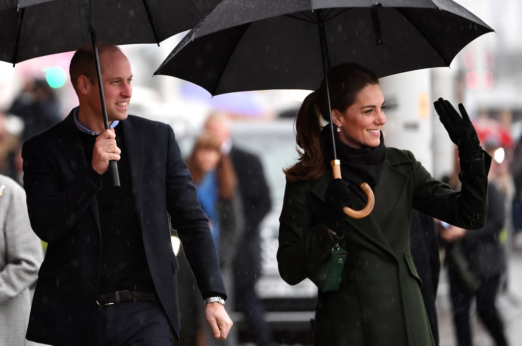 March: Kate and Will braved the rain in Blackpool.