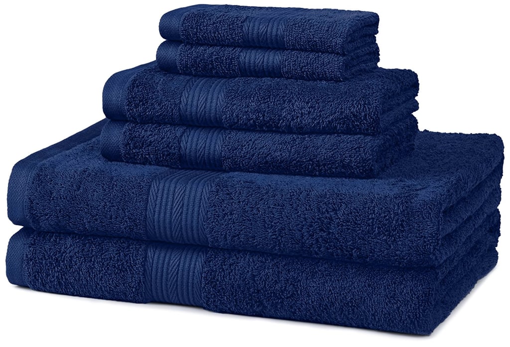 AmazonBasics Fade-Resistant 6-Piece Cotton Towel Set
