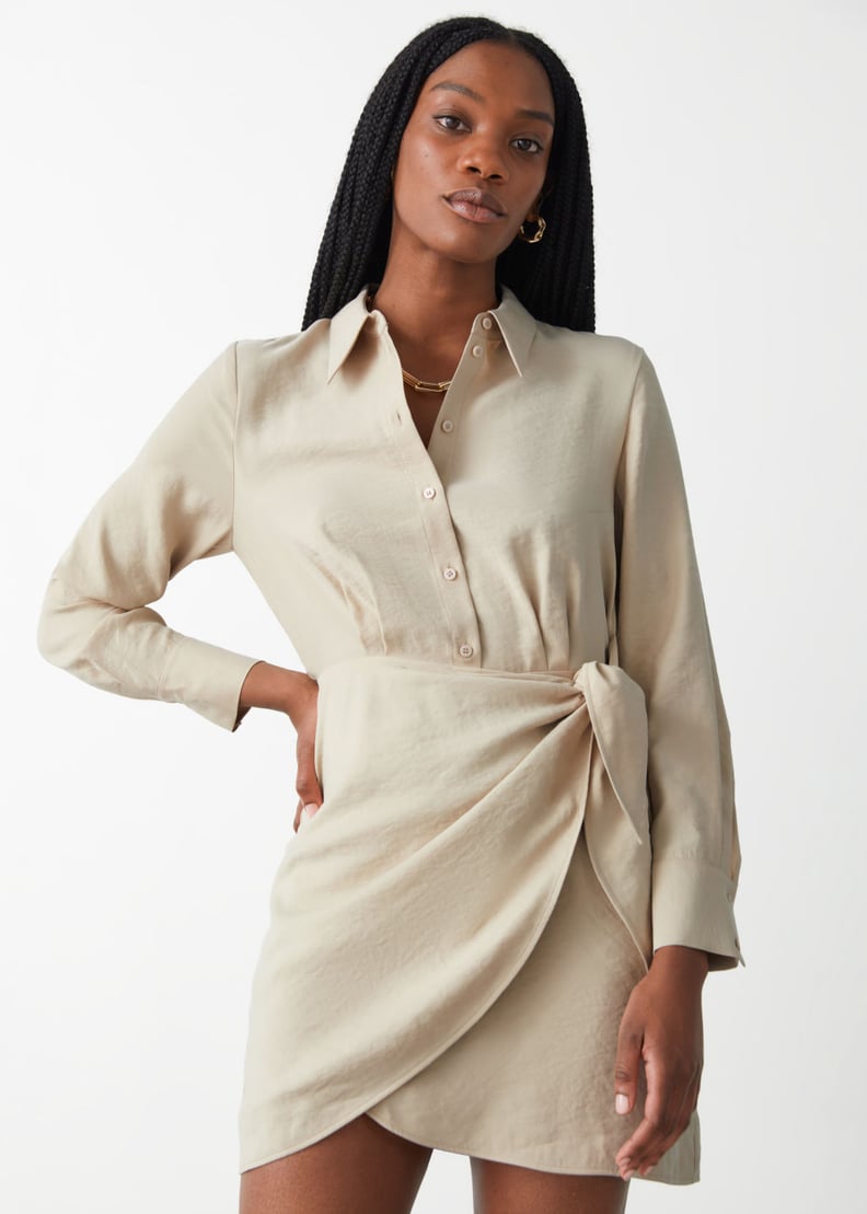 & Other Stories Buttoned Mini Wrap Dress
