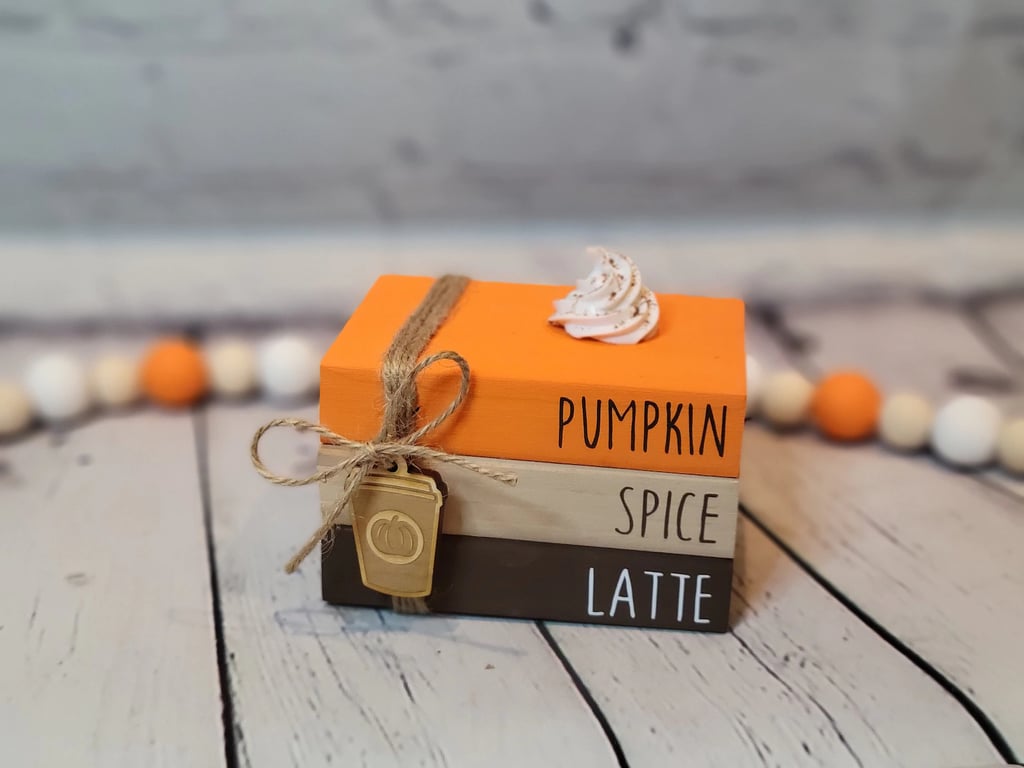 For Display: Pumpkin Spice Latte Mini Book Stacks