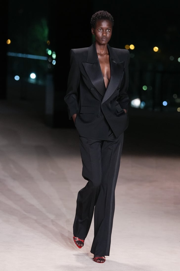 Miley Cyrus's Black Suit on the Saint Laurent Fall 2022 Runway | Miley ...