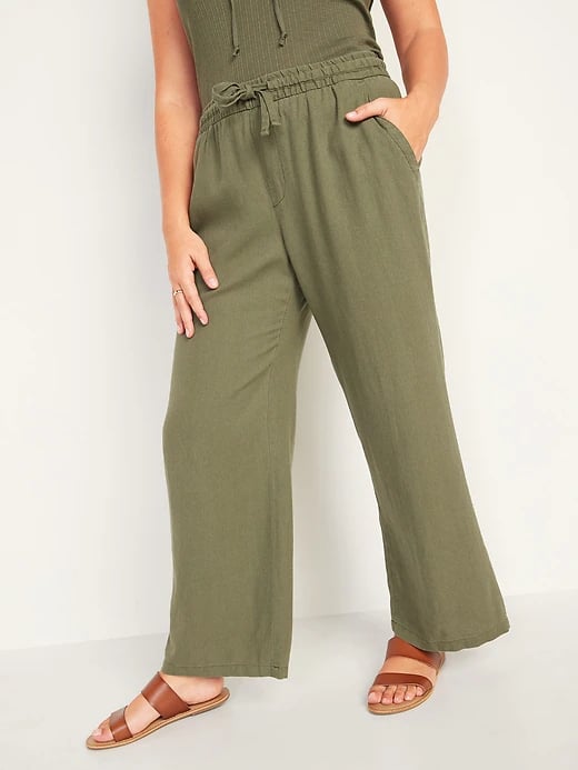 Old Navy High-Waisted Linen-Blend Wide-Leg Pants