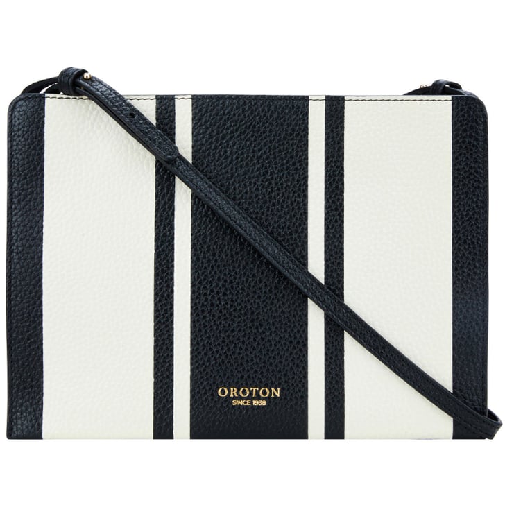Oroton Avalon Zip Top Crossbody Meghan Markle Black and White Oroton