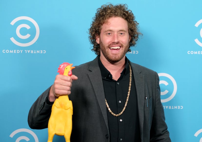 LOS ANGELES, CA - MAY 23:  Comedian T.J. Miller of 'The Gorburger Show'  attends Comedy Central's L.A. Press Day at Viacom Building on May 23, 2017 in Los Angeles, California.  (Photo by Matthew Simmons/Getty Images)