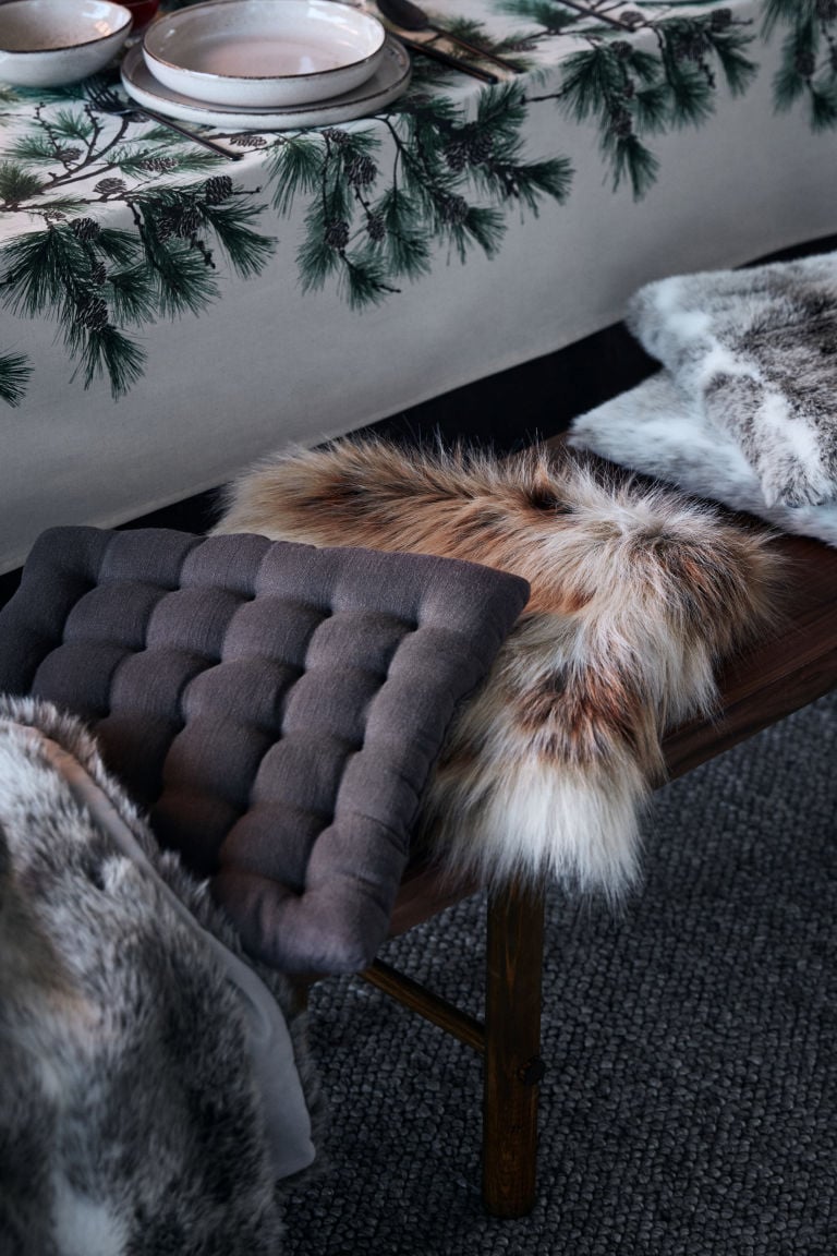 Faux Fur Seat Cushion