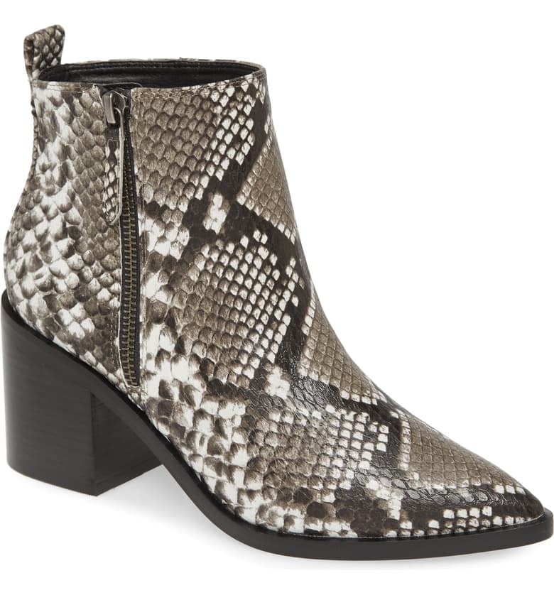 black crocodile bootie