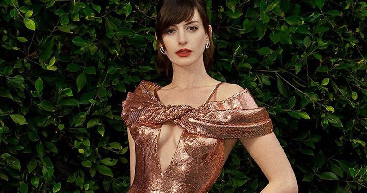 Anne Hathaway Wears 3 Metallic Dresses For Virtual Premiere | POPSUGAR