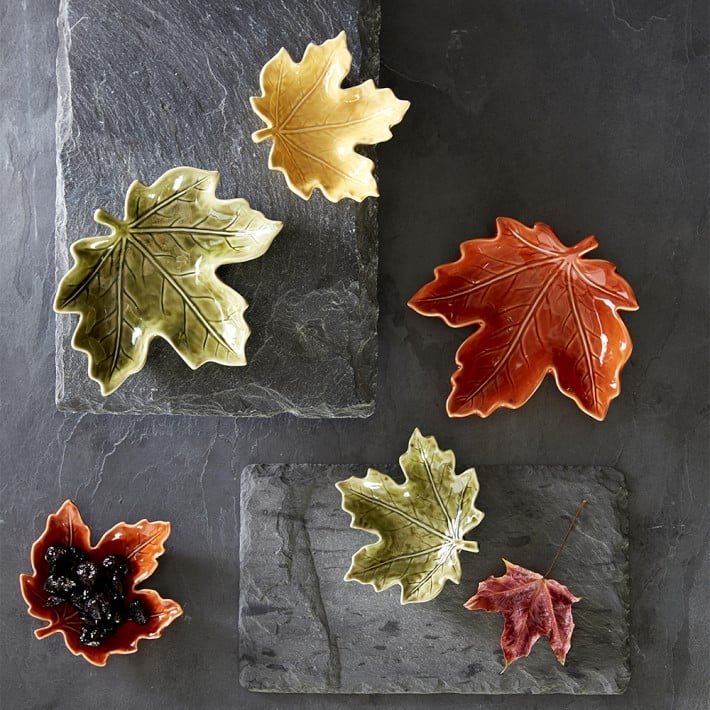 Williams Sonoma Maple Leaf Condiment Plates