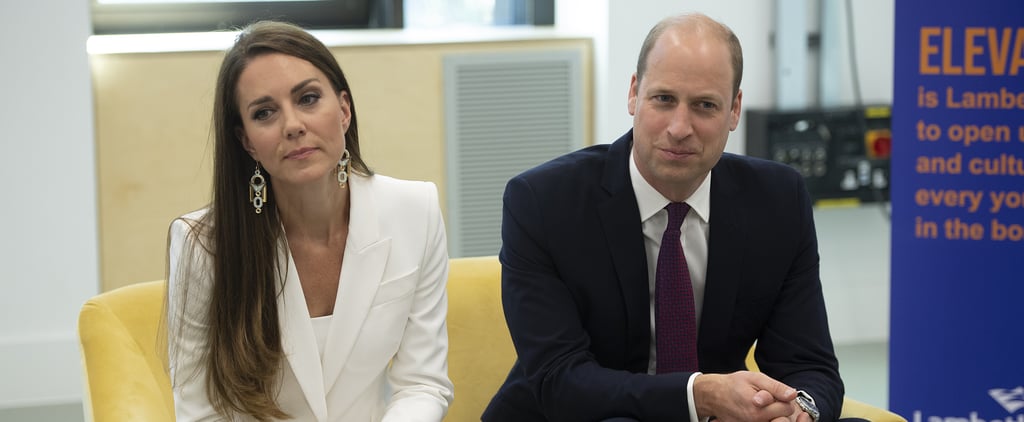 Kate Middleton's White Suit and Statement Earrings Nod to Princess Diana's Style