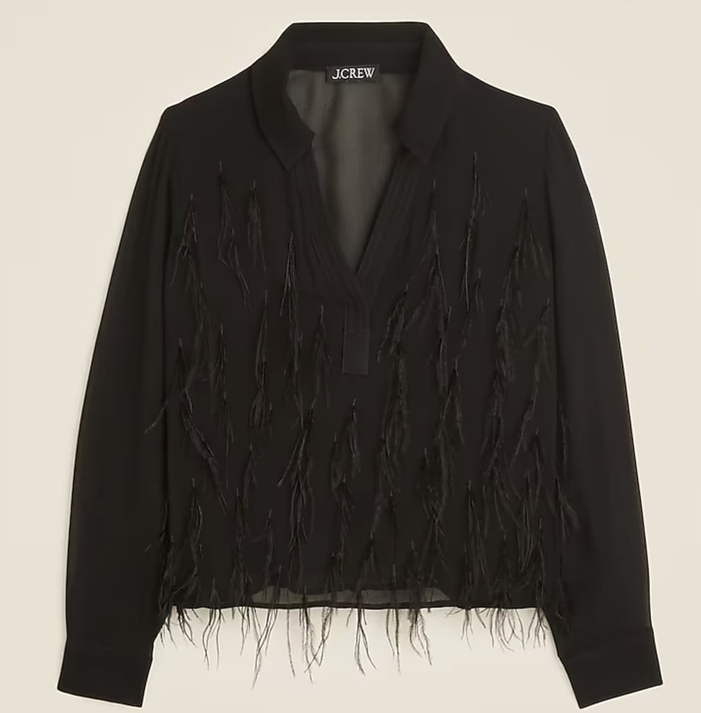 J. Crew Feather-Embellished Top