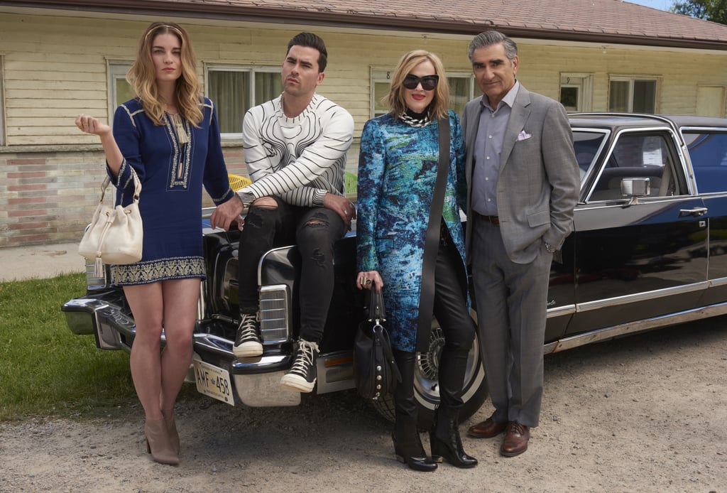 David Rose's Christopher Kane Face Sweater on "Schitt's Creek"