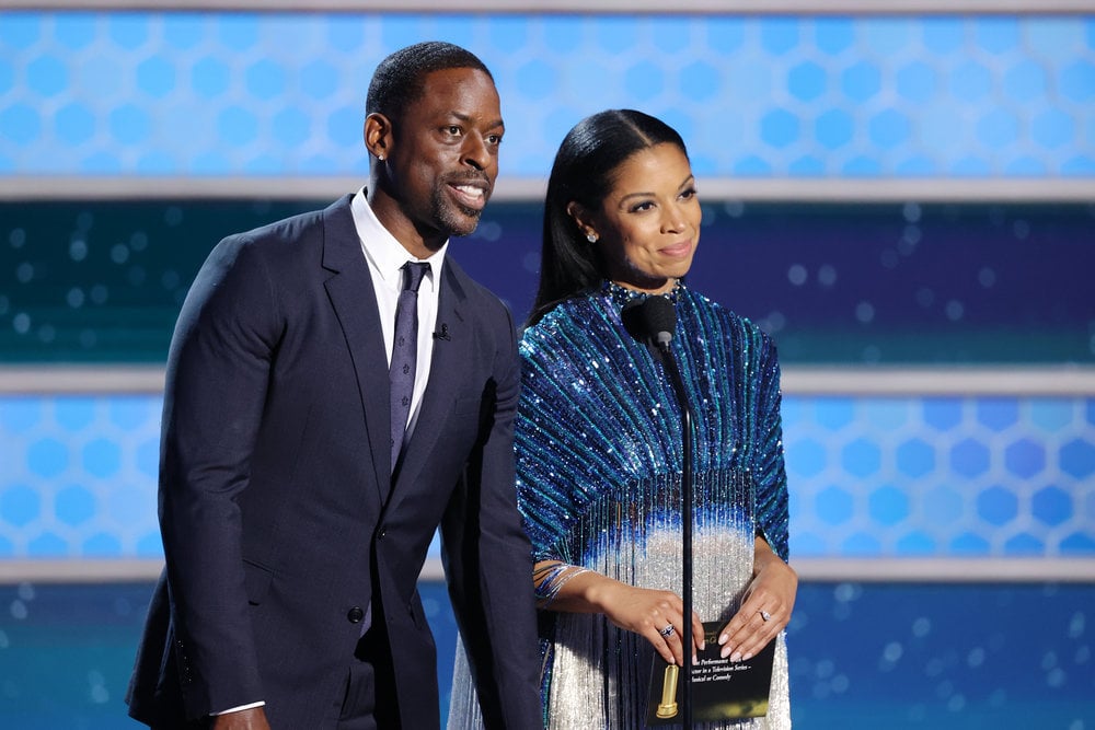 Sterling K. Brown and Susan Kelechi Watson at Golden Globes